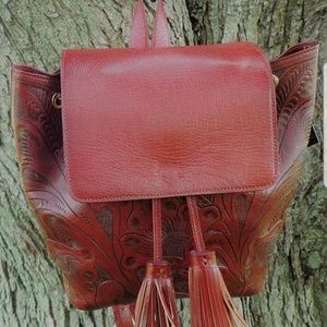 Leather lady backpack